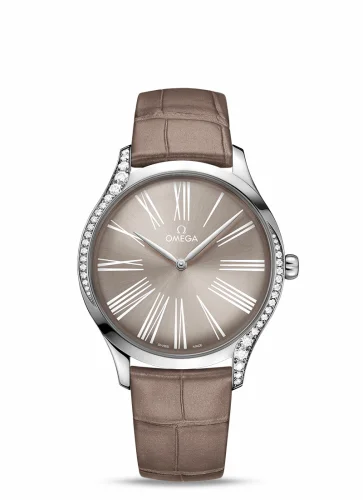 Omega De Ville Trésor 39 Stainless Steel / Grey - Roman / Alligator 428.18.39.60.13.001 (42818396013001)